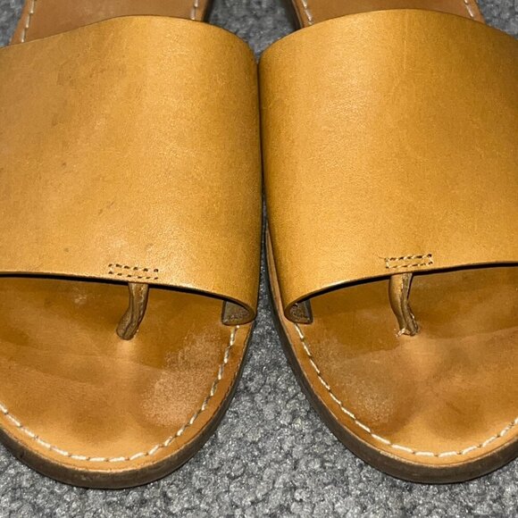 MADEWELL THE BOARDWALK POST SLIDE SANDAL in DESERT CAMEL LEATHER - EUC - Size 9 - Picture 4 of 7